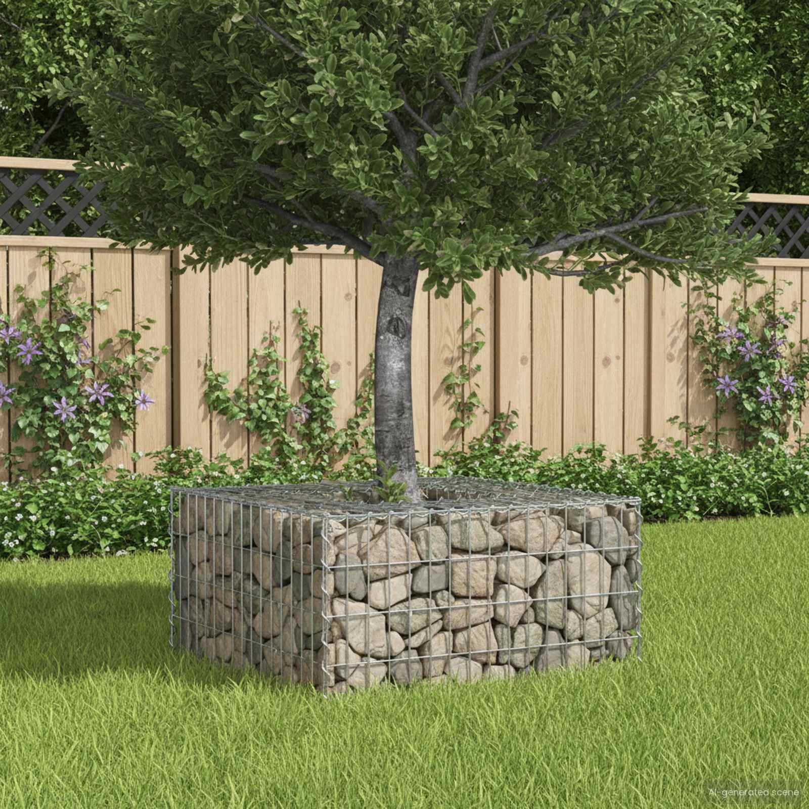 Gabion højbed Sølv