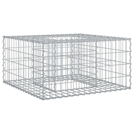 Gabion højbed 80 x 80 x 40 cm Galvaniseret stål Sølv