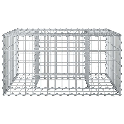 Gabion højbed 80 x 80 x 40 cm Galvaniseret stål Sølv