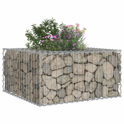 Gabion højbed 80 x 80 x 40 cm Galvaniseret stål Sølv