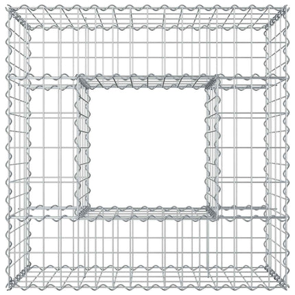 Gabion højbed 80 x 80 x 40 cm Galvaniseret stål Sølv