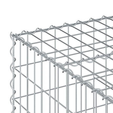 Gabion højbed 100 x 100 x 40 cm Galvaniseret stål Sølv