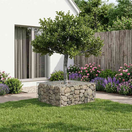 Gabion højbed 100 x 100 x 40 cm Galvaniseret stål Sølv