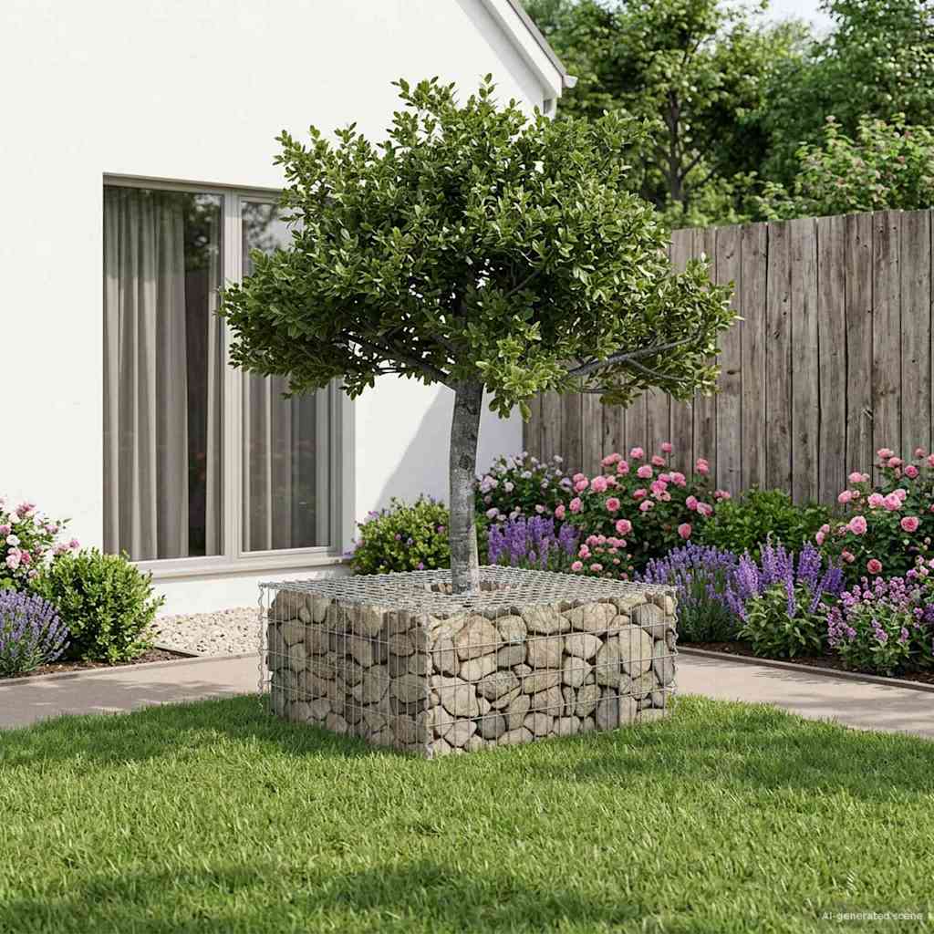 Gabion højbed Sølv