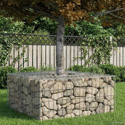 Gabion højbed 100 x 100 x 40 cm Galvaniseret stål Sølv