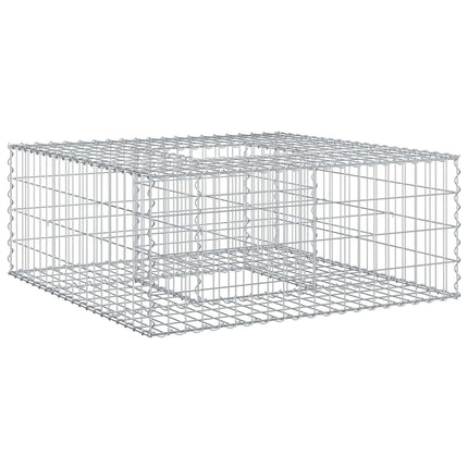 Gabion højbed 100 x 100 x 40 cm Galvaniseret stål Sølv