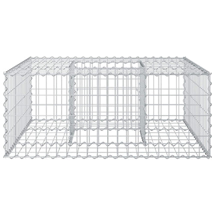 Gabion højbed 100 x 100 x 40 cm Galvaniseret stål Sølv