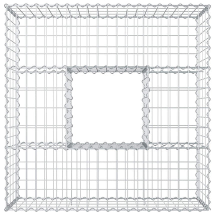 Gabion højbed 100 x 100 x 40 cm Galvaniseret stål Sølv