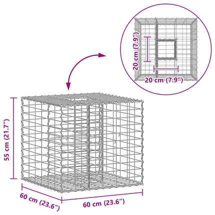 Gabion højbed Sølv