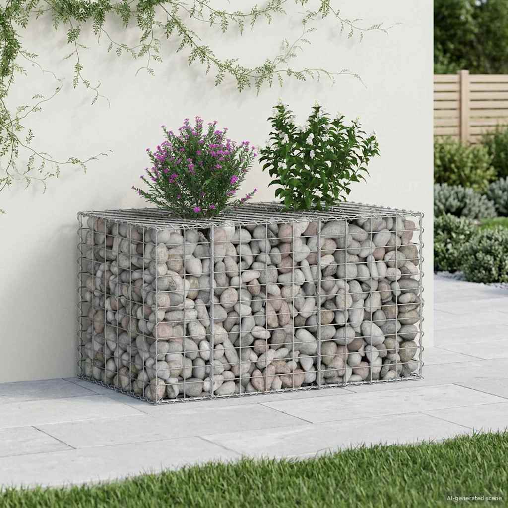 Gabion højbed Sølv