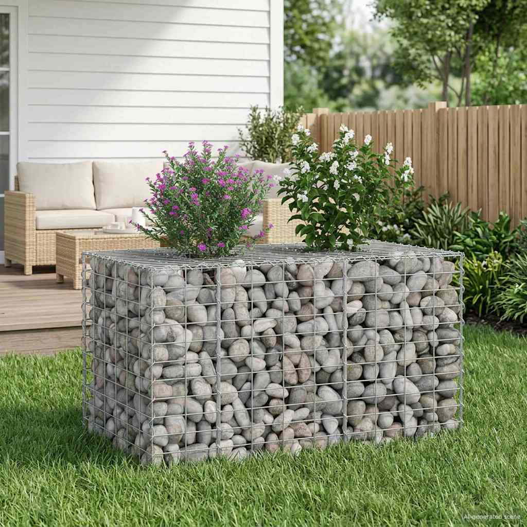 Gabion højbed Sølv