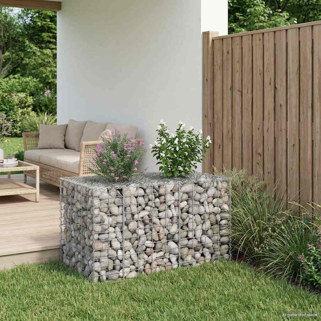 Gabion højbed Sølv