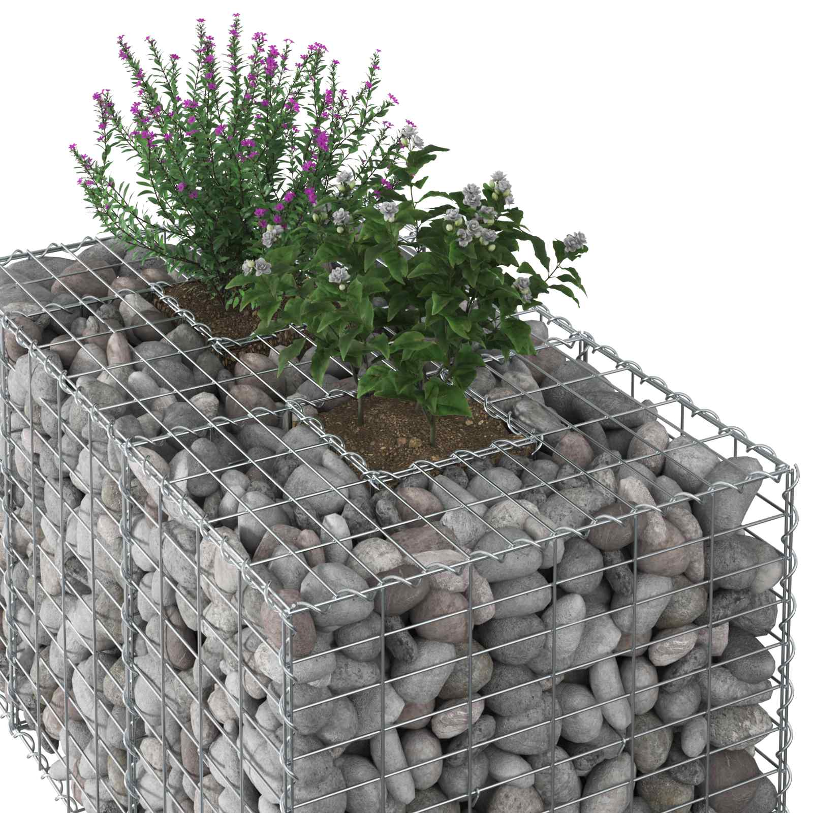 Gabion højbed Sølv