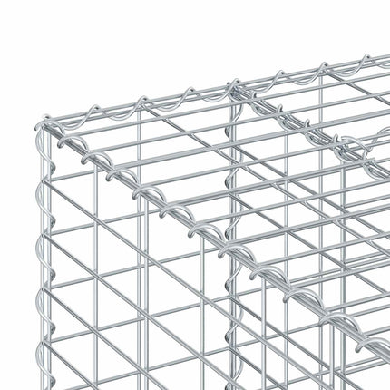 Gabion højbed 140 x 60 x 55 cm Galvaniseret stål Sølv