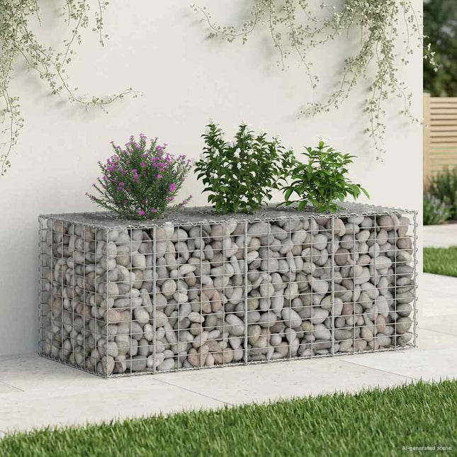 Gabion højbed Sølv
