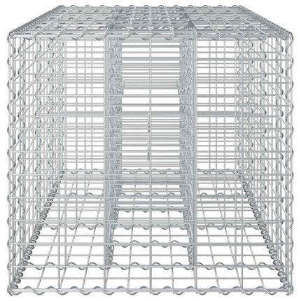 Gabion højbed 140 x 60 x 55 cm Galvaniseret stål Sølv