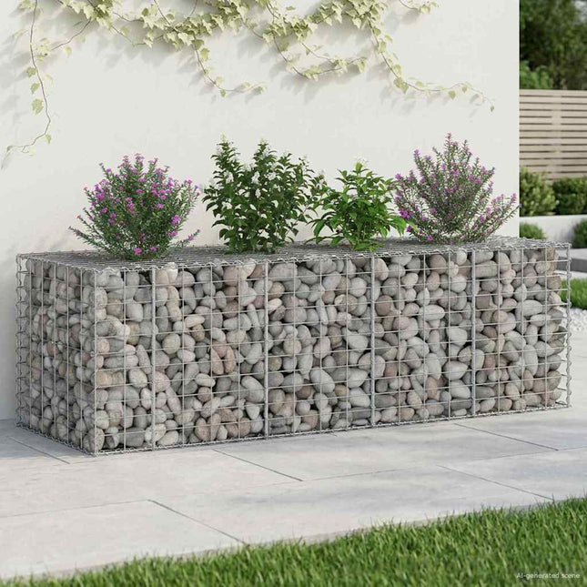 Gabion højbed Sølv