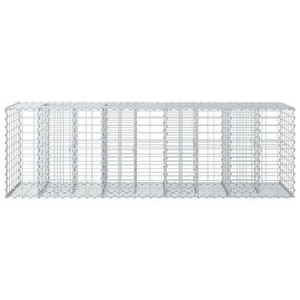 Gabion højbed 180 x 60 x 55 cm Galvaniseret stål Sølv