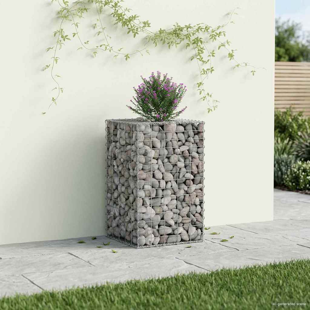 Gabion højbed Sølv
