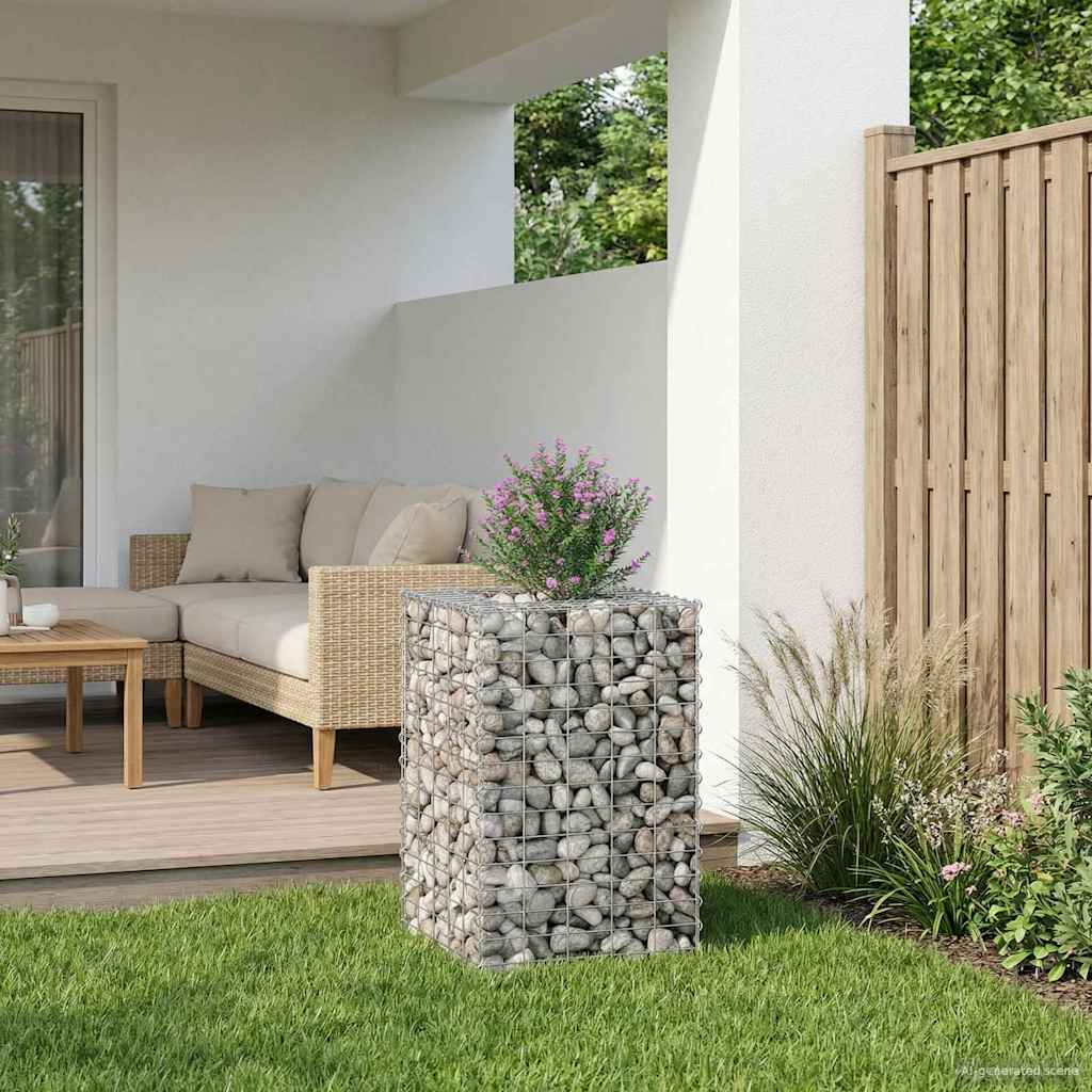 Gabion højbed Sølv