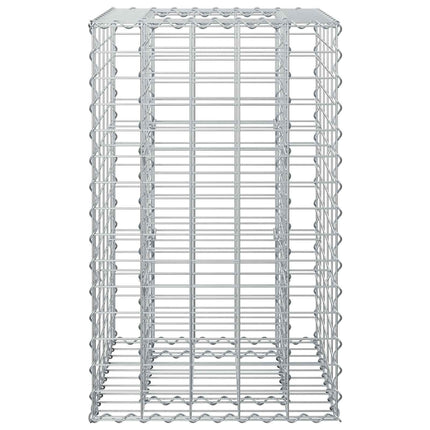 Gabion højbed 50 x 50 x 80 cm Galvaniseret stål Sølv