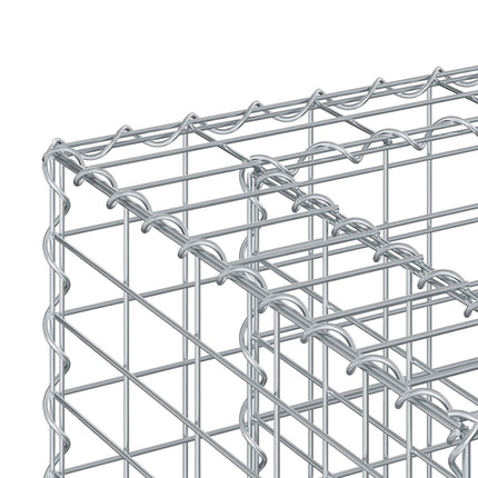 Gabion højbed 90 x 50 x 80 cm Galvaniseret stål Sølv