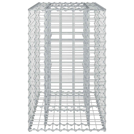 Gabion højbed 90 x 50 x 80 cm Galvaniseret stål Sølv