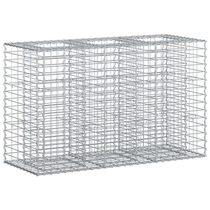 Gabion højbed 130 x 50 x 80 cm Galvaniseret stål Sølv