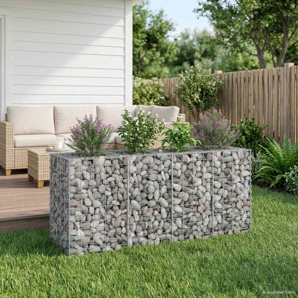 Gabion højbed Sølv
