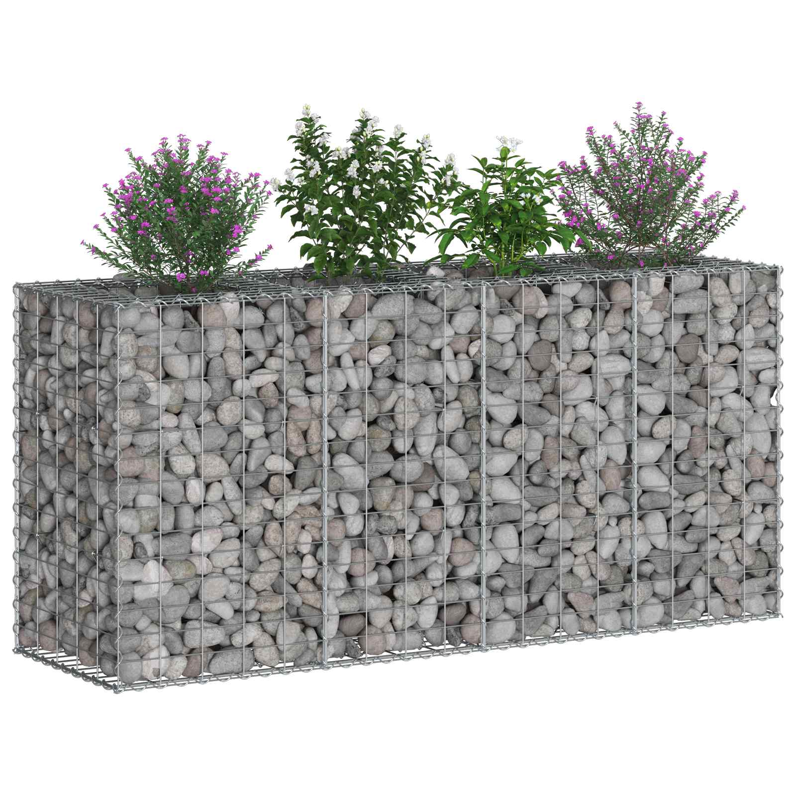 Gabion højbed Sølv
