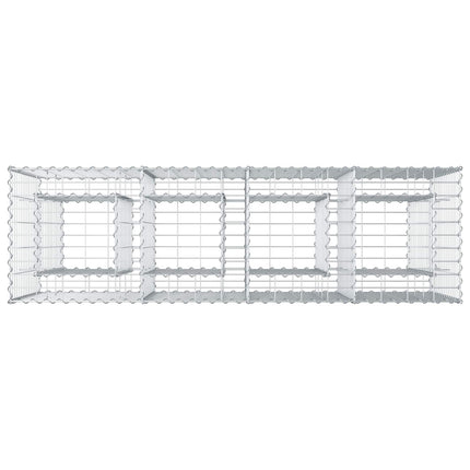 Gabion højbed 170 x 50 x 80 cm Galvaniseret stål Sølv