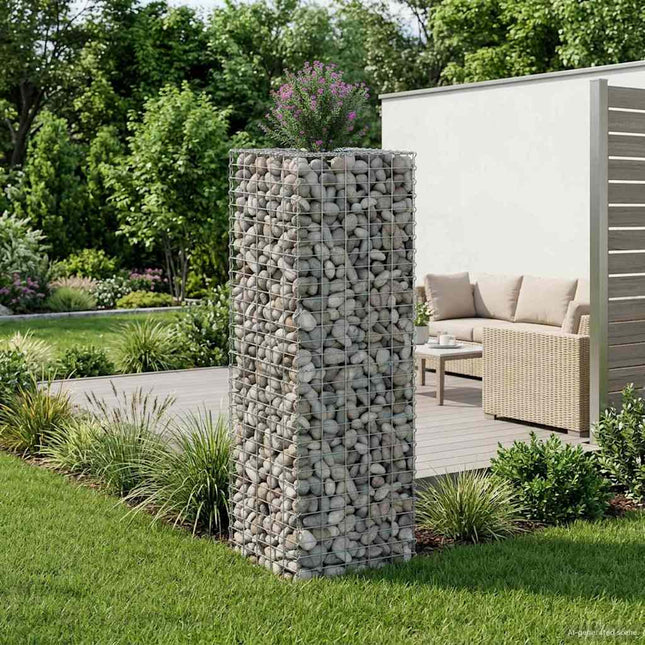 Gabion højbed Sølv