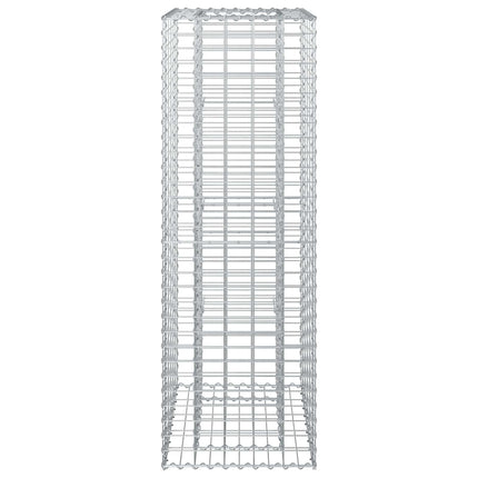 Gabion højbed 50 x 50 x 150 cm Galvaniseret stål Sølv
