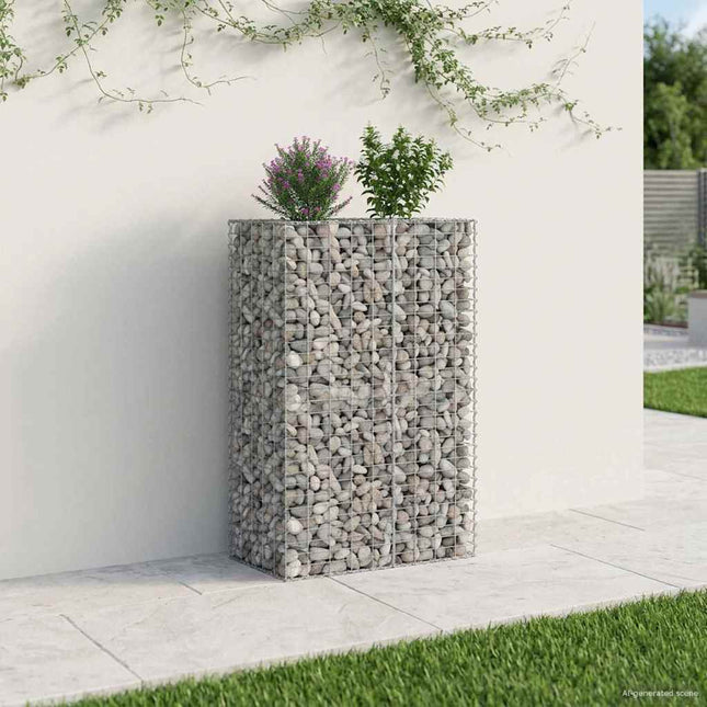 Gabion højbed Sølv
