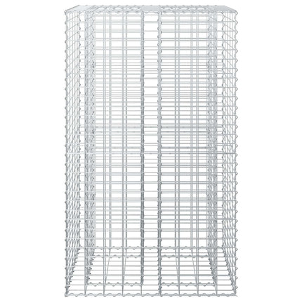 Gabion højbed 90 x 50 x 150 cm Galvaniseret stål Sølv
