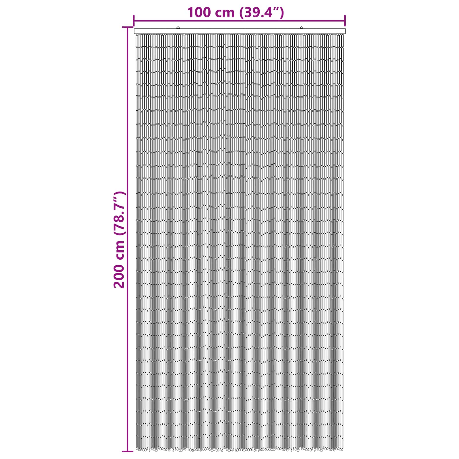 Insekt Dør Gardin flerfarvet 200 x 100 cm Bambus