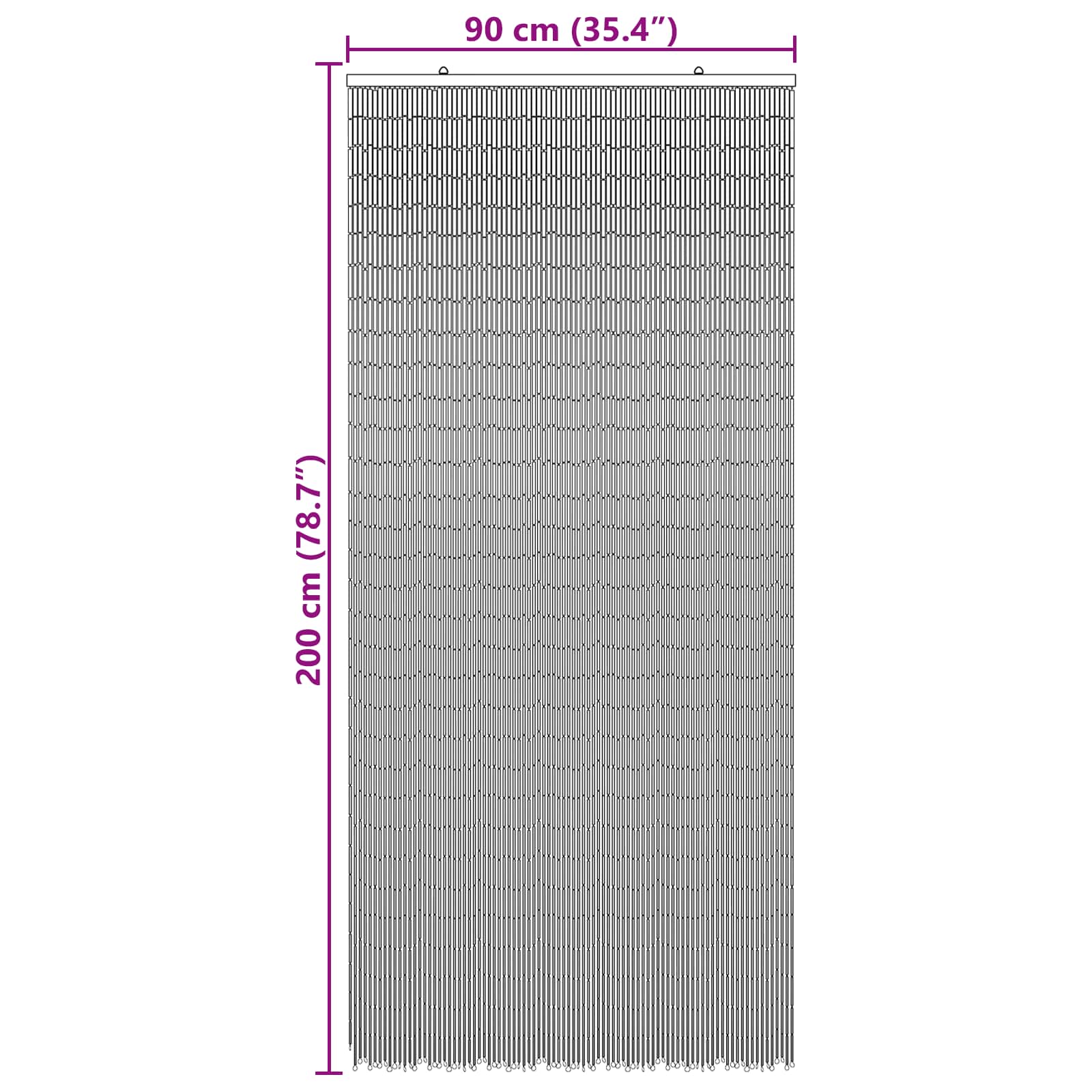 Insekt Dør Gardin flerfarvet 200 x 90 cm Bambus