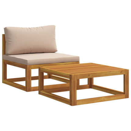 2 stk. Modulsofasæt med hynder 100 % polyester Solid-Acacia