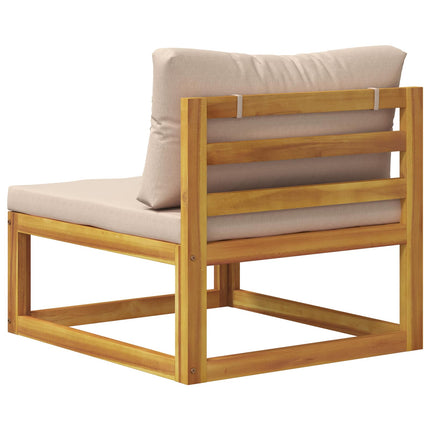 Midtersofa med hynder 100 % polyester Solid-Acacia Naturfarvet