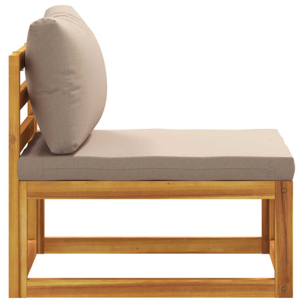 Midtersofa med hynder 100 % polyester Solid-Acacia Naturfarvet
