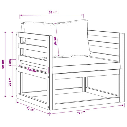 Sektionelt hjørnesofa med puder 100 % polyester Solid-Acacia