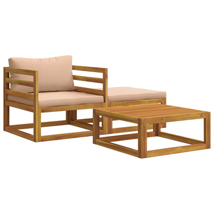 3 stk. Modulsofasæt med hynder 100 % polyester Solid-Acacia