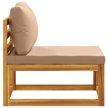 Midtersofa med hynder 100 % polyester Solid-Acacia Naturfarvet