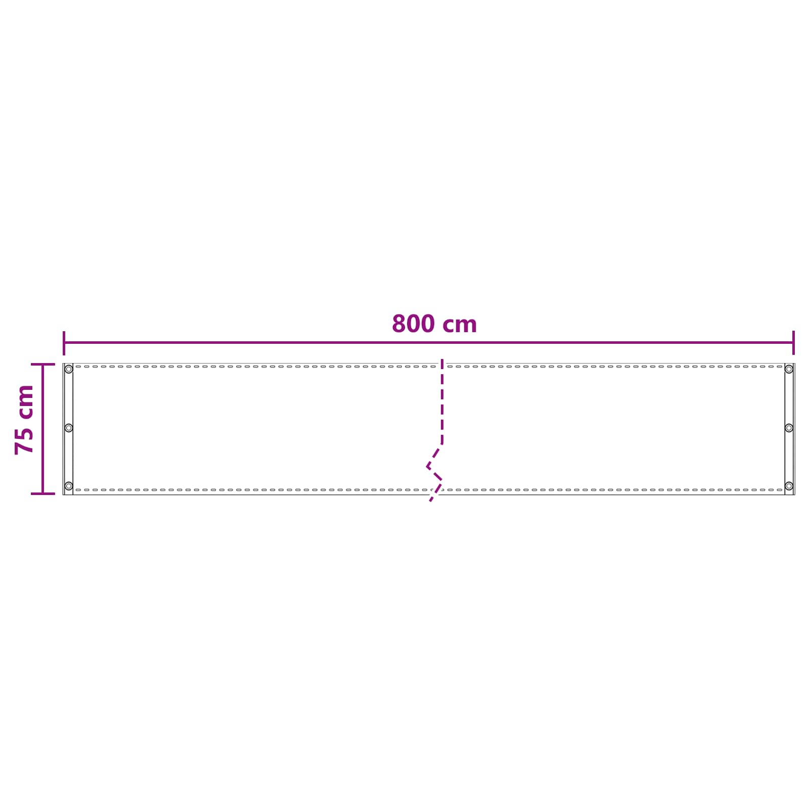 Altan Skærm Cremefarvet 75 x 800 cm HDPE og Aluminium