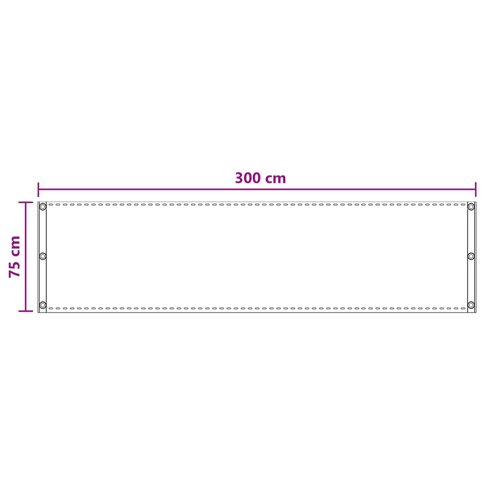 Altan Skærm Sandfarvet 75 x 300 cm HDPE og Aluminium