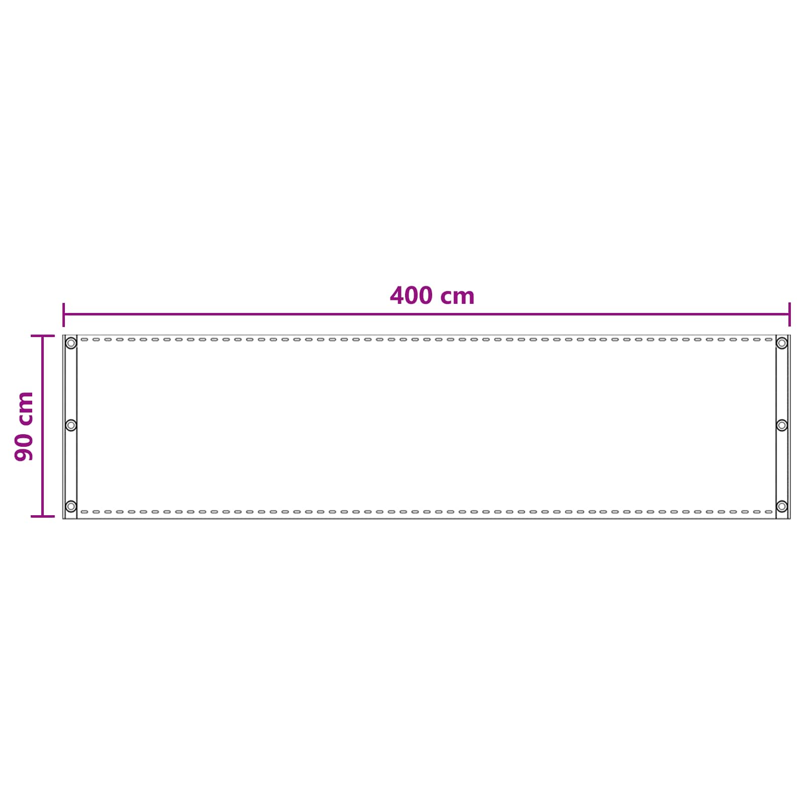 Altan Skærm Sandfarvet 90 x 400 cm HDPE og Aluminium