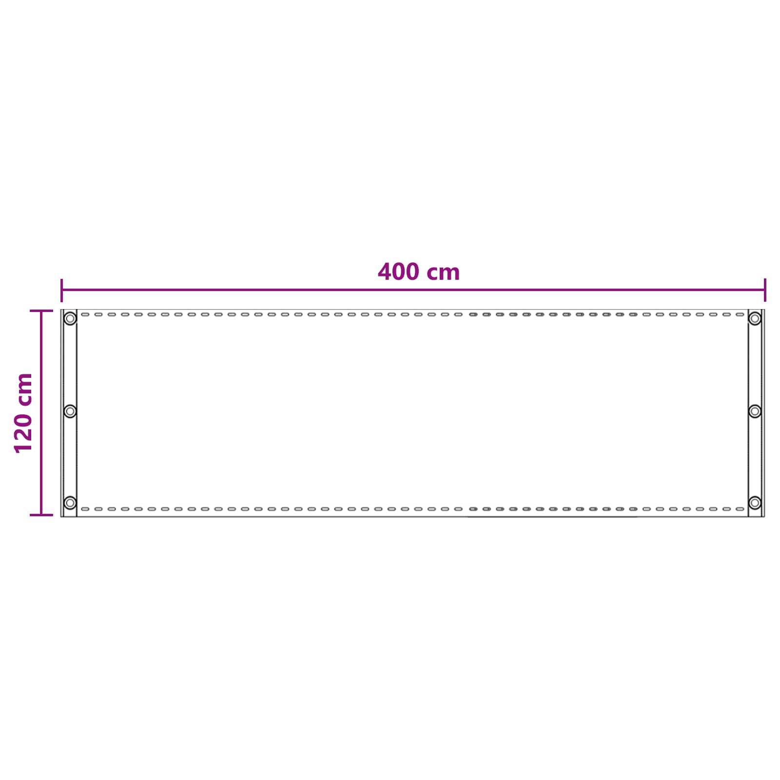 Altan Skærm Sandfarvet 120 x 400 cm HDPE og Aluminium