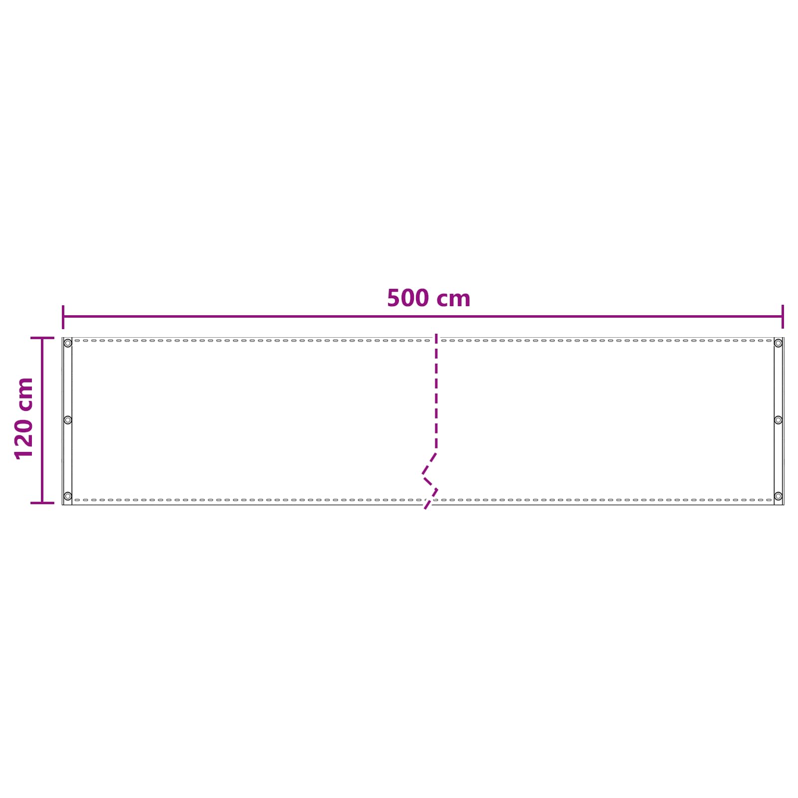 Altan Skærm Sandfarvet 120 x 500 cm HDPE og Aluminium