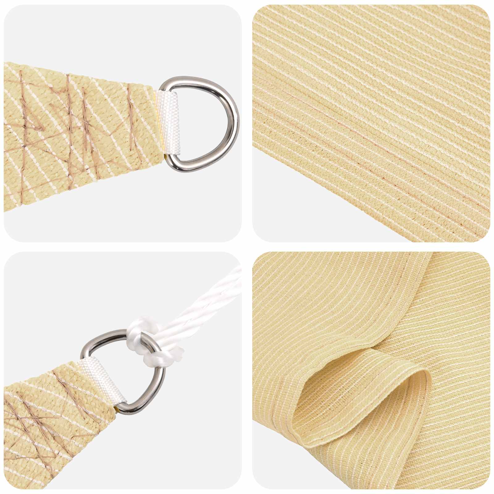 Solsejl Beige 2,5 x 6 m HDPE