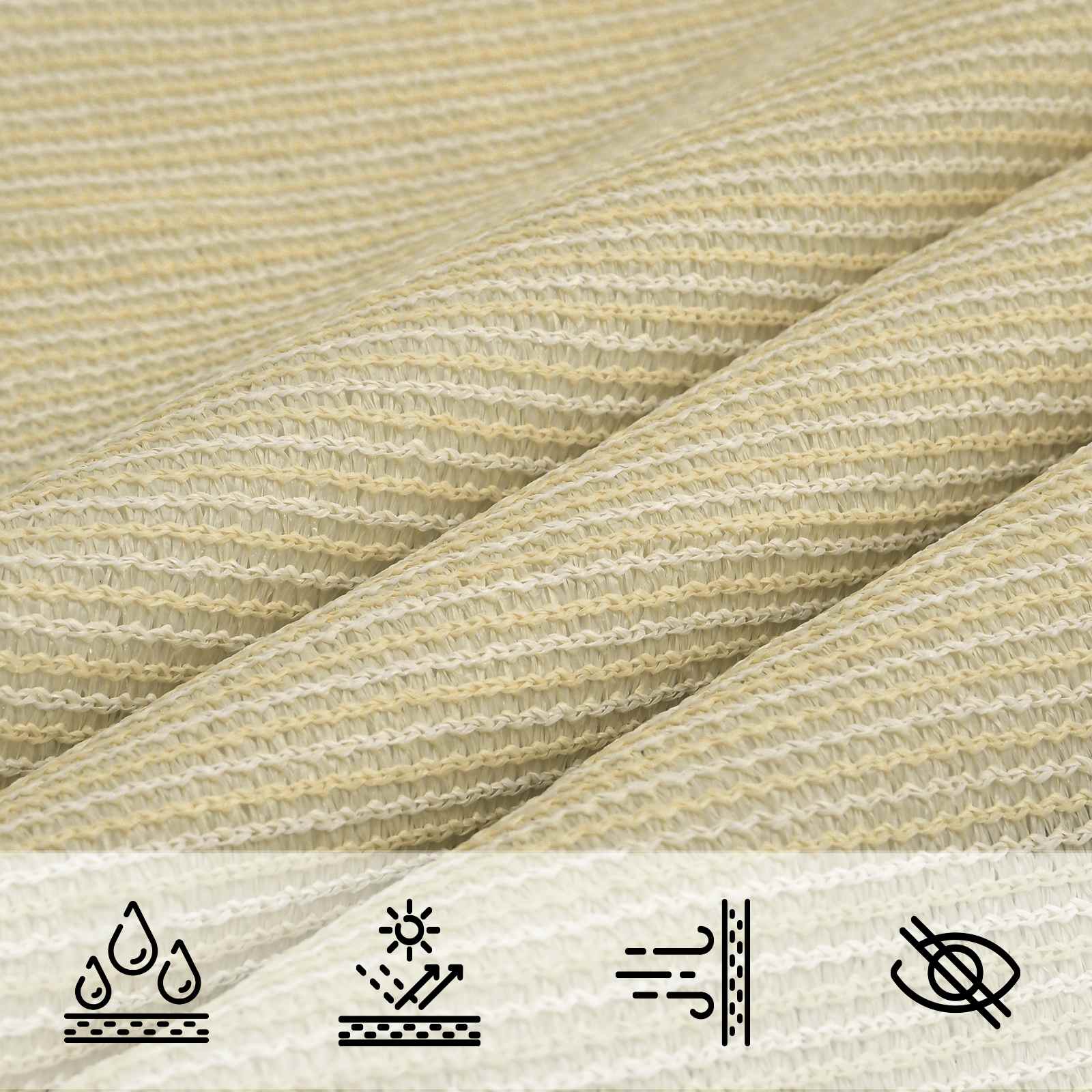 Solsejl Beige 2,5 x 6 m HDPE